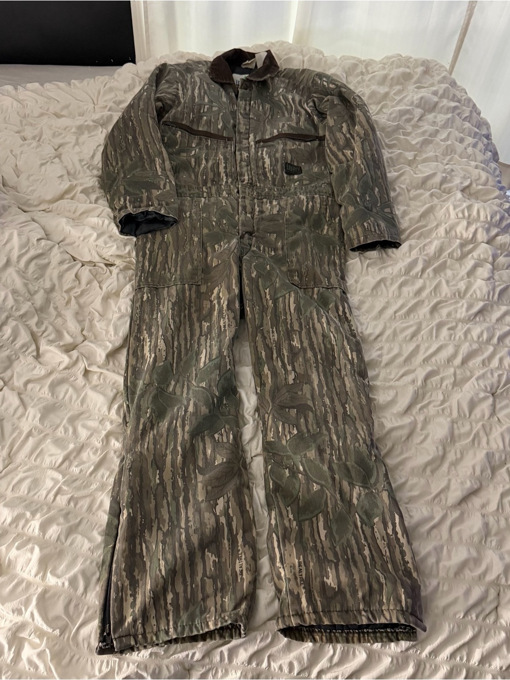 Vintage Liberty kids green camo insulated coveralls hunting outdoors